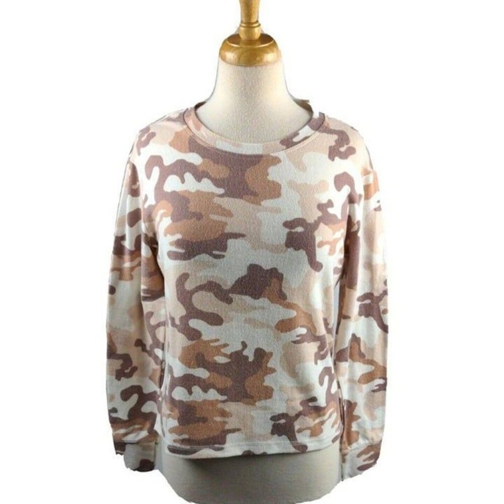 Jessica Simpson Womens Sweatshirt Pink Hidden Camo Print L/S Size S NEW